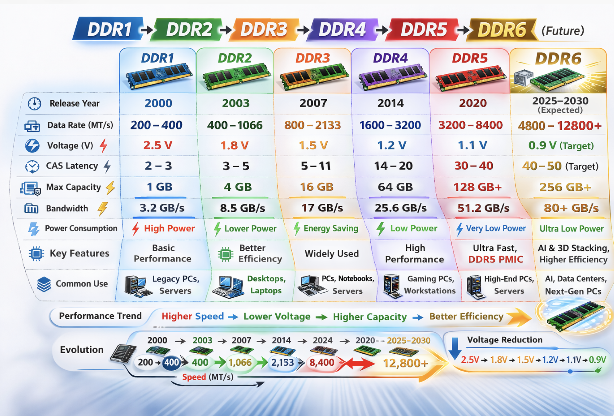 DDR5.DDR3.DDR2 メモリまとめて メモリの規格（最新DDR5） | IT SKILL MAP